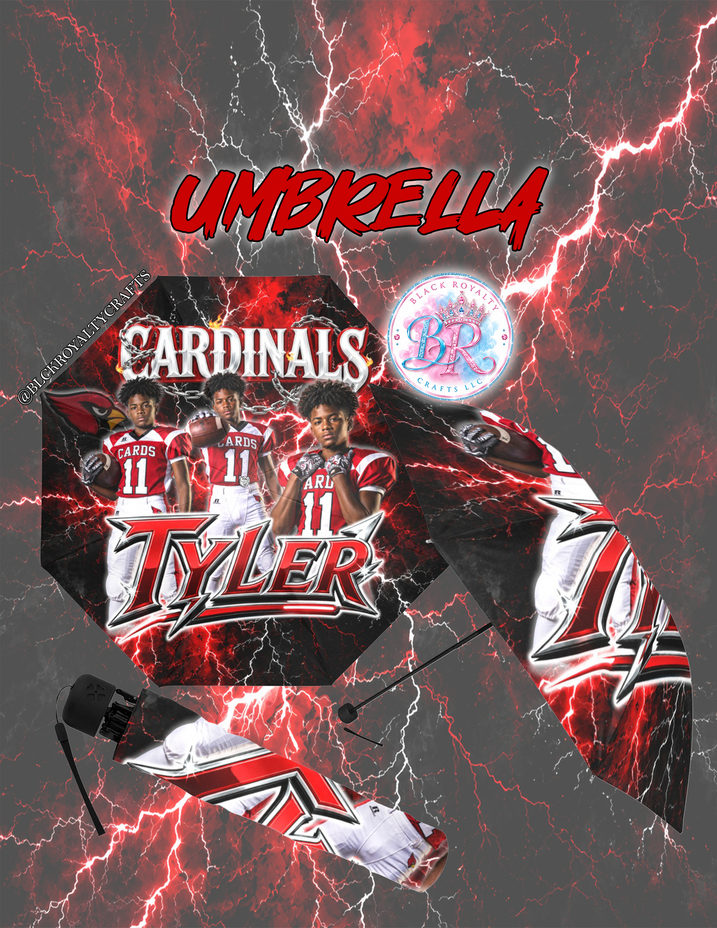 Custom Photo Game Day Umbrella | Personalized Football Umbrella