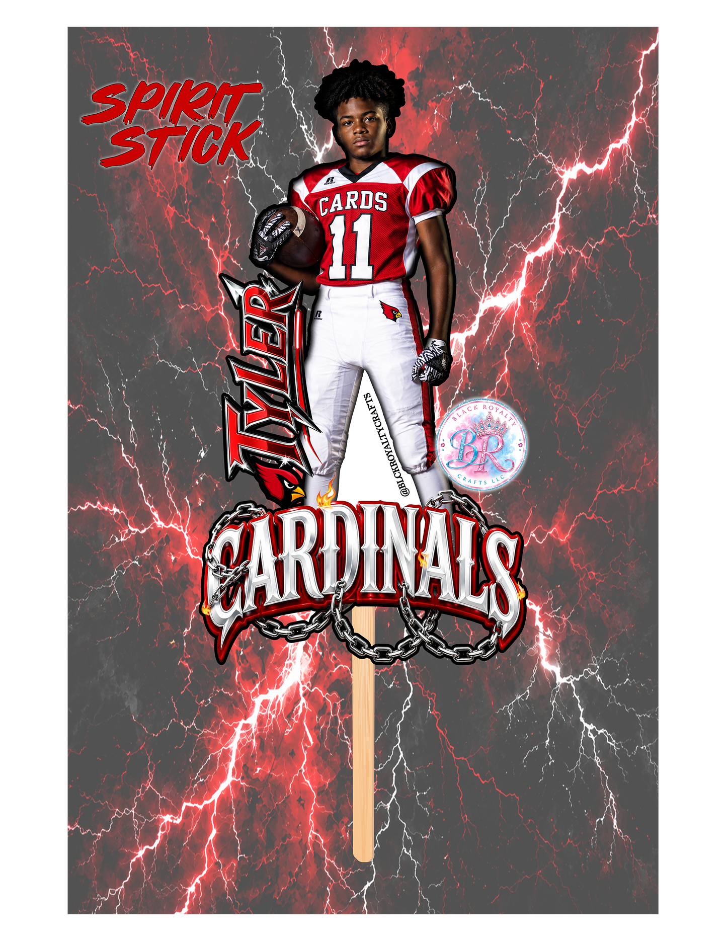 Custom Game Day Spirit Stick | Personalized Football Cheer Stick